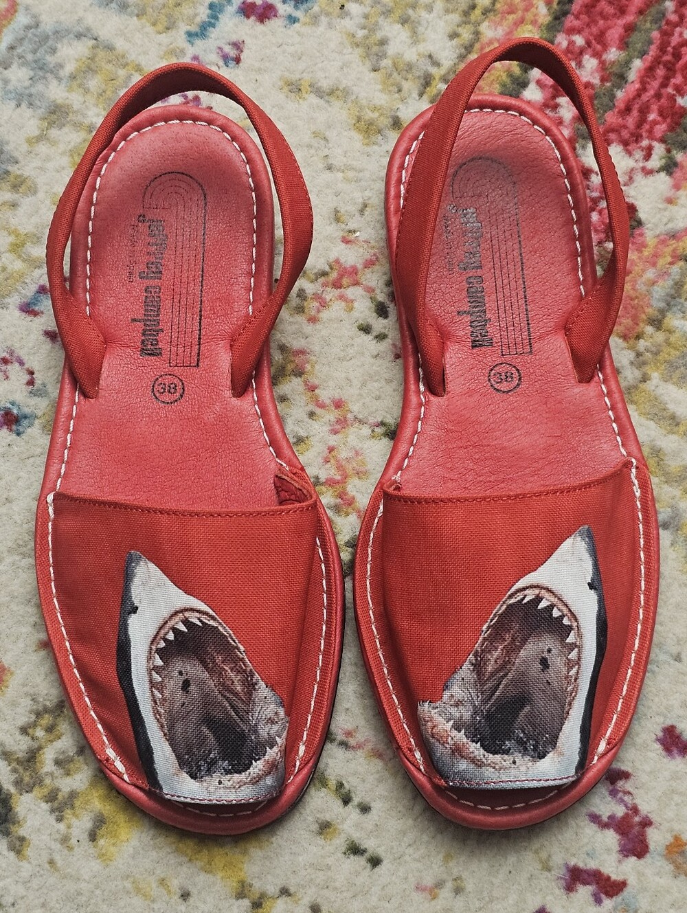 Jeffrey Campbell Ibiza Women Avarca Sandals Womens US 7.5 / EU 38 Shark Print - Picture 7 of 10